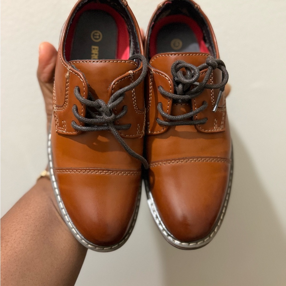 Bruno Marc Boys’ Oxford Dress Shoe- Stylish Brown Kids Dress Shoes